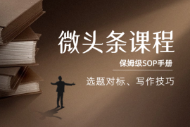 今日头条微头条课程，选题对标、写作技巧保姆级SOP手册
