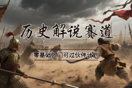 历史解说蓝海赛道，机会多多，适合零基础入门，可过伙伴计划