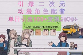 引爆二次元，用动漫角色配音割草宅男圈，只需一个剪映