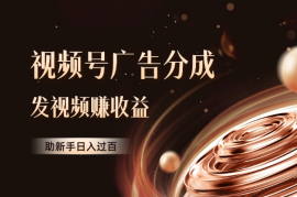 视频号广告分成：发视频赚收益，助新手日入过百