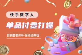 快手数字人单品付费打爆，日销售额4W+，保姆级教程