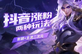 抖音涨粉起号课，新增两种玩法（新颖+主流二次元）