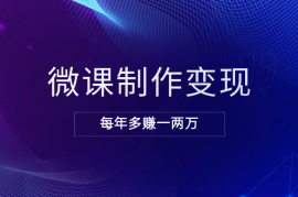 商业微课制作实战变现项目，每年多赚一两万