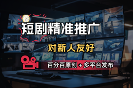 短剧推精准推广，百分百原创，多平台发布，对新人友好