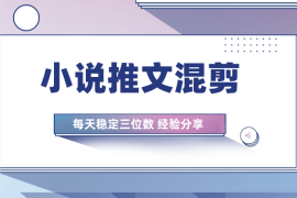 小说推文—混剪每天稳定三位数，每月稳定五位数大佬分享