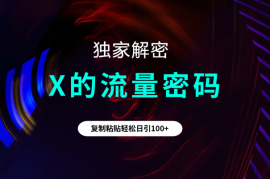 独家解密 X 里面的流量密码，复制粘贴轻松日引100+