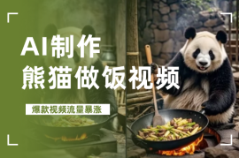 AI制作熊猫做饭视频，爆款视频流量暴涨