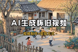 AI生成“怀旧视频”，视频制作+变现方式，详细讲解！