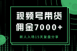 视频号带货新人入场15天，佣金7000+复盘分享【图文】