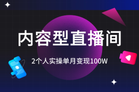 2个人，实操单月变现100W的内容型直播间复盘【图文】