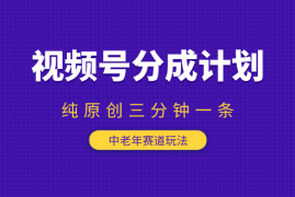 视频号分成计划，中老年赛道玩法，三分钟一条视频