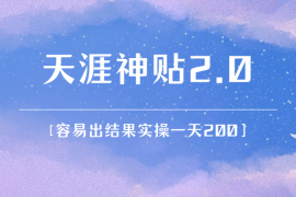 容易出结果的天涯神贴项目2.0，实操一天200+