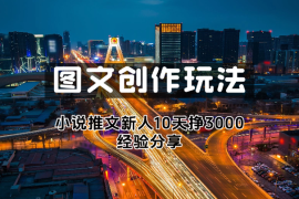 小说推文项目，图文创作玩法，新手10天挣3000经验分享