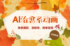 AI治愈系vlog动画视频，条条爆款，涨粉快，商单变现