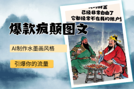 AI制作水墨画风格10W+爆款疯颠图文，引爆你的流量