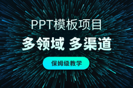 PPT模板项目，多种细分领域，多种渠道推广，保姆级教学