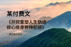 某付费文《开窍重塑人生轨迹，修心练身养神积德，一通百通方法论》