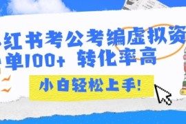 小红书考公考编虚拟资料出售一单100+  转化率高  小白可轻松上手