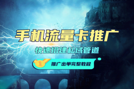 手机流量卡推广玩法，快速搭建私域管道+推广出单完整教程