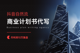 抖音自然流，商业计划书代写获客，月利润10万复盘【万字干货】