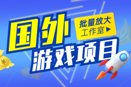 国外游戏项目，可工作室批量可放大