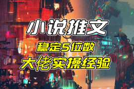 小说推文项目干货分享，双男主稳定5位数大佬实操经验