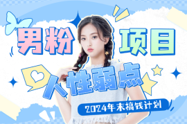2024年末尾搞钱计划，男粉项目，人性弱点，日入多张