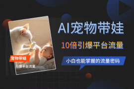 利用AI制作宠物带娃视频，小白也能掌握的流量密码