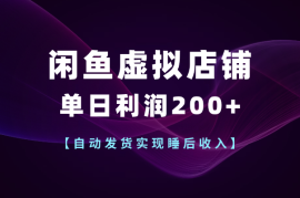 闲鱼虚拟店铺单日利润200+,自动发货实现睡后收入