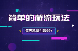 简单的截流玩法，0-1小白零基础，每天私域引流99+
