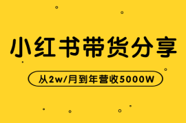 从2w/月到年营收5000W的小红书带货分享【图文】