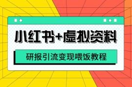 小红书+虚拟资料丨4000字喂饭教程详细拆解研报引流变现【图文】