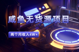 咸鱼无货源项目，如何通过一个产品两个月收入4W+