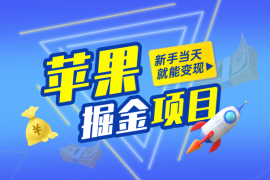 苹果手机掘金，2分钟一单，一天几十，新手当天就能变现