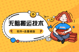 无脑搬运技术，软件+去重模版，最多可跑百万流量