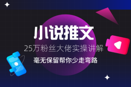 小说推文25万粉丝大佬实操讲解，毫无保留，帮你少走弯路