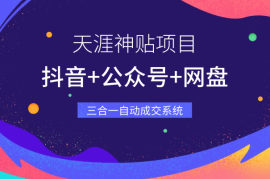 天涯神贴：抖音+公众号+网盘，三合一变现模式，搭建自动成交系统