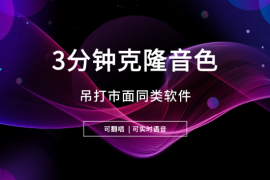 3分钟克隆音色，吊打市面同类软件，可翻唱，可实时语音