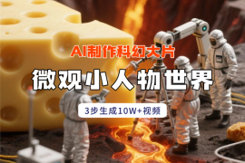 AI制作微观“小人物世界”科幻大片，3步生成10W+视频