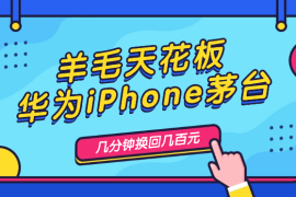 超简单羊毛天花板(华为iPhone茅台),花几分钟换回几百元