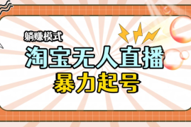 全新淘宝无人直播，小白分分钟上手，做到月入过W