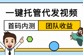 一键托管代发视频，啥都不用管，享团队收益