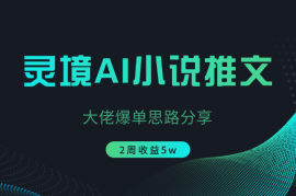 灵境AI小说推文2周5w，大佬爆单思路分享
