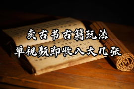 冷门项目，卖古书古籍玩法单视频即可收入大几张
