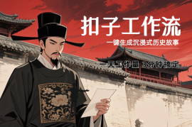 扣子工作流一键生成沉浸式历史故事，一天工作量，3分钟搞定