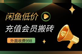 外面收费998的闲鱼低价充值会员搬砖玩法