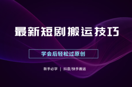 最新短剧搬运技巧，新手必学，学会后轻松过原创(抖音/快手搬运)
