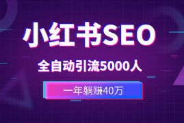 一年躺赚40万，小红书seo全自动引流5000人的方法论【图文】
