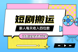 短剧新手小白每天搬运四位数社群经验分享
