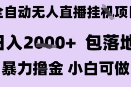 最新全自动抖音无人直播挂G项目，日入2k+ 包落地暴力撸金，小白可做【揭秘】